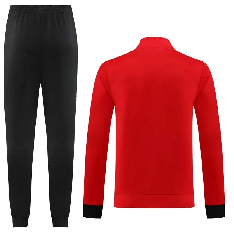 Manchester United Long Sleeve Zipped Tracksuit Red/Black 2023-24