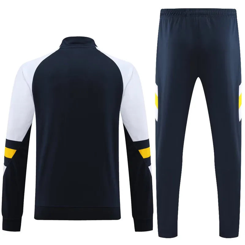Real Madrid Long Sleeve Zipped Tracksuit Blue/White/Yellow 2023-24