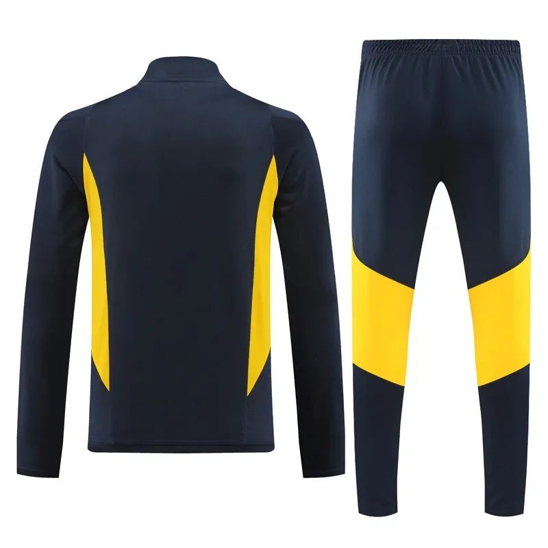 Real Madrid Long Sleeve Zipped Tracksuit Blue/Yellow 2023-24
