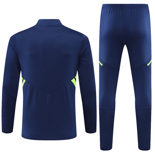 Manchester United Long Sleeve Zipped Tracksuit Navy/Neon 2022-23
