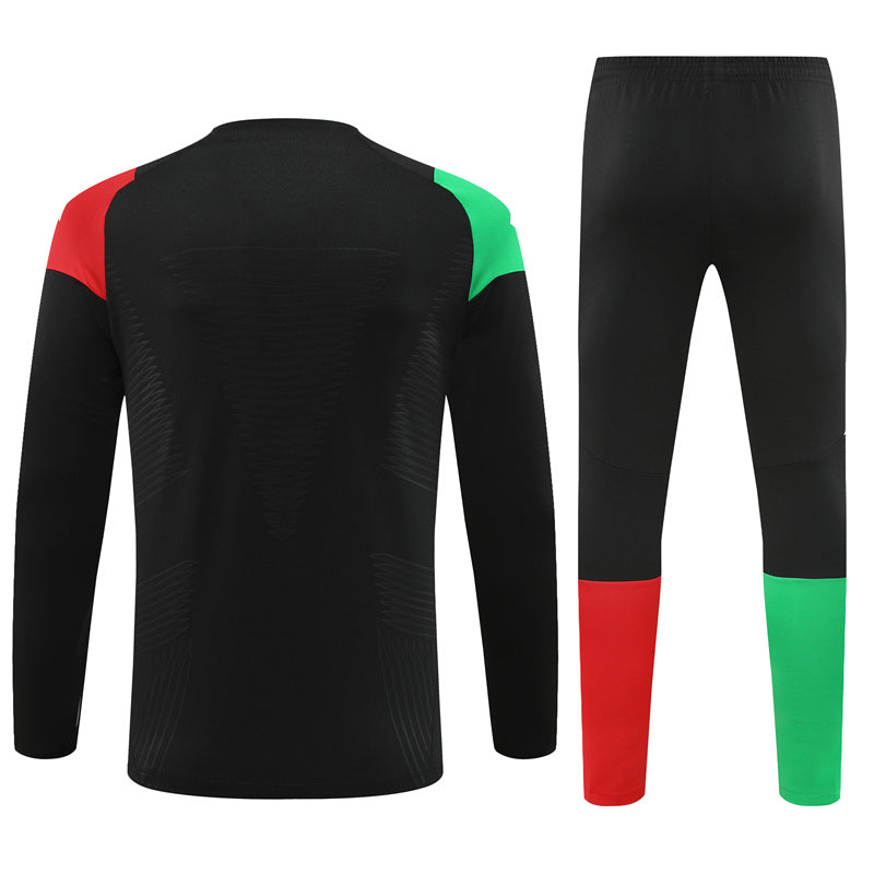 Arsenal Long Sleeve Zipped Tracksuit Black/Red/Green 2024-25