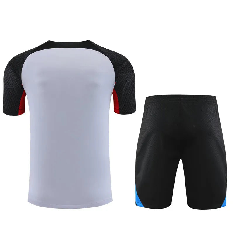Barcelona Short Sleeve Set Grey/Black 2023-24