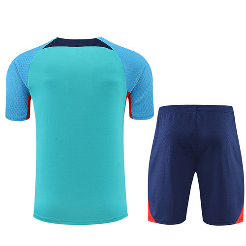 Barcelona Short Sleeve Set Cyan/Navy 2022-23