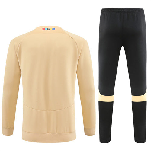 Barcelona Long Sleeve Zipped Tracksuit Gold/Black 2022-23