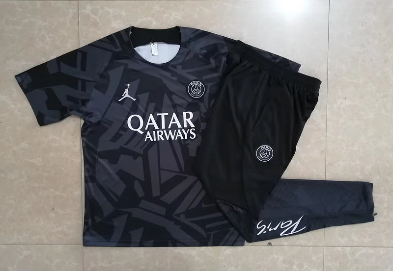 PSG Paris Saint German Short Sleeve Set Tracksuit Black/Black 2022-23