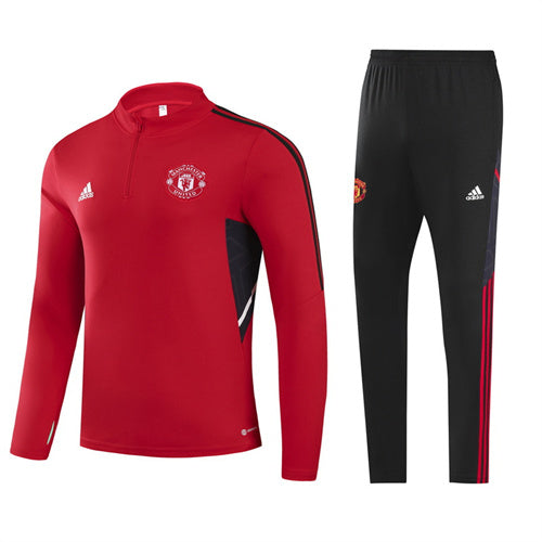 Manchester United Long Sleeve Zipped Tracksuit Red/Black 2022-23