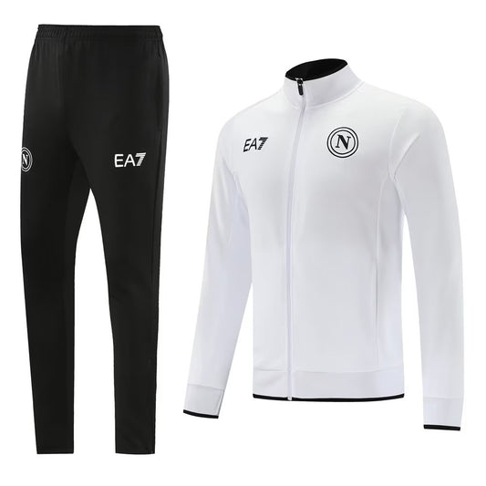 Napoli Long Sleeve Zipped Tracksuit White/Black 2023-24