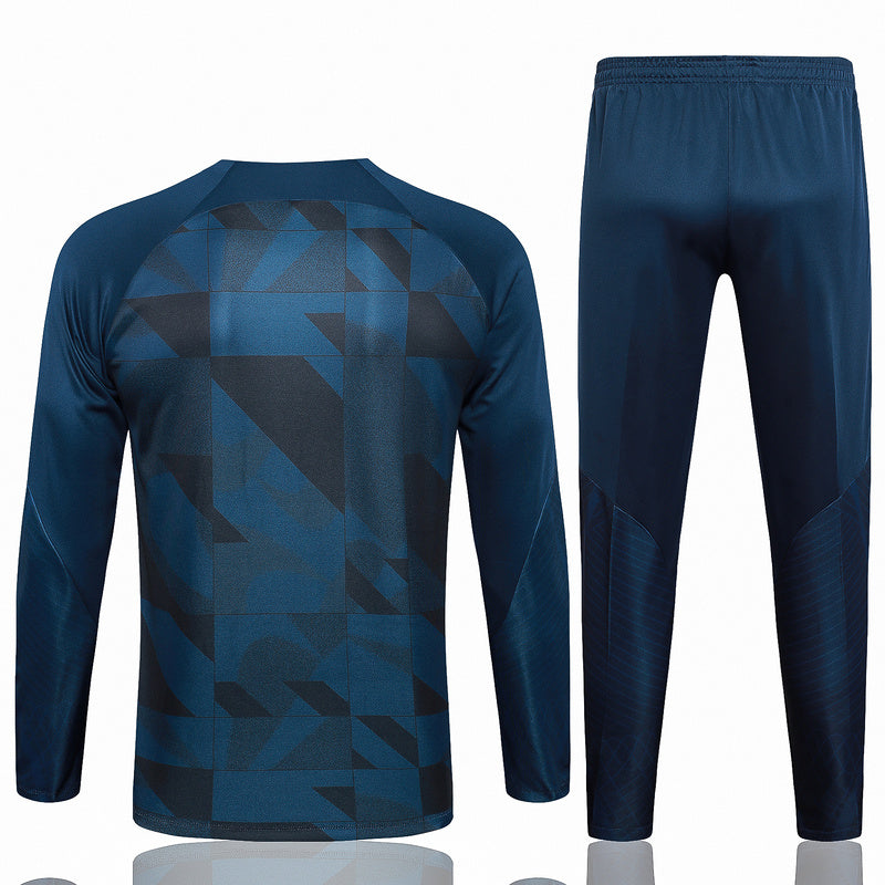 Barcelona Long Sleeve Tracksuit Blue 2023-24