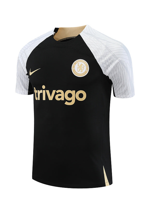 Chelsea Short Sleeve Set Black/White/Gold 2023-24