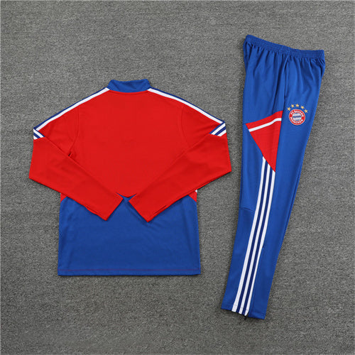 Bayern Munich Long Sleeve Zipped Tracksuit Red/Blue 2022-23