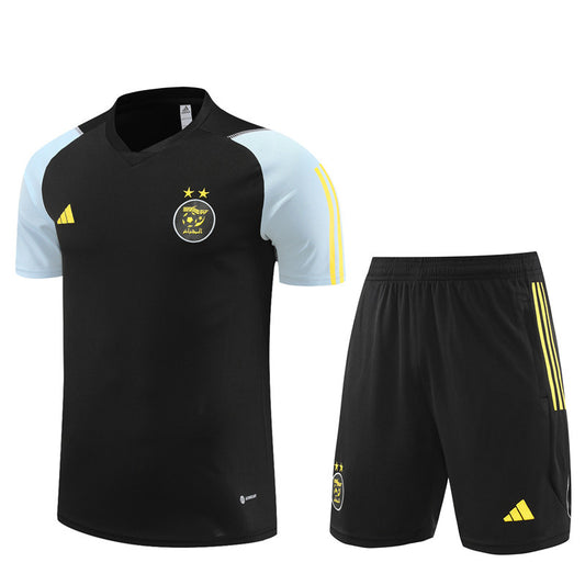 Algeria Short Sleeve Set Black/Yellow 2023-24