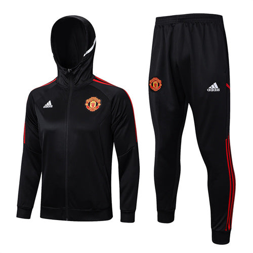 Manchester United Hooded Tracksuit Black/Red 2022-23