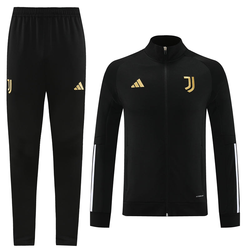 Juventus Long Sleeve Zipped Tracksuit Black/White 2023-24