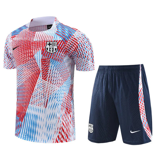 Barcelona Short Sleeve Set Red/White/Blue 2023-24