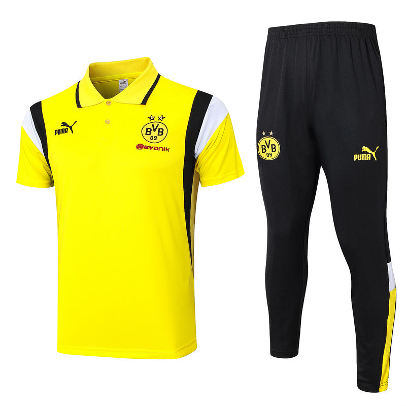 Dortmund Short Sleeve Tracksuit Set Yellow/Black 2023-24