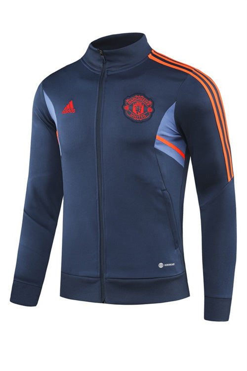 Manchester United Long Sleeve Zipped Tracksuit Navy/Red 2022-23