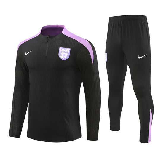 England Long Sleeve Zipped Tracksuit Black/Purple 2024-25