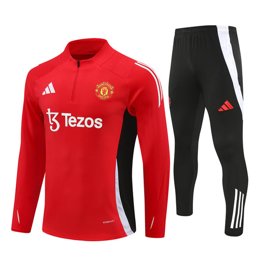 Manchester United Long Sleeve Tracksuit Red/Black 2024-25