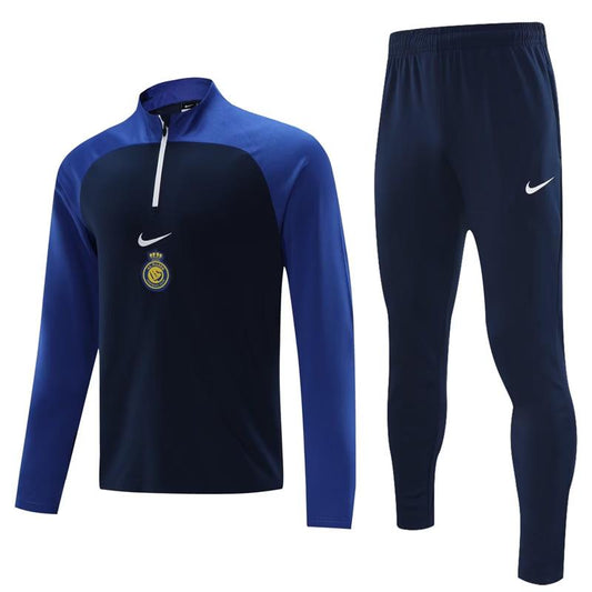 Al-Nassr Long Sleeve Zipped Tracksuit Blue/Navy 2023-24
