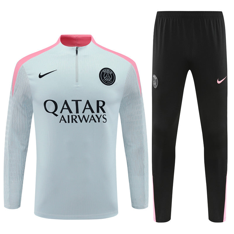 PSG Paris Saint German Long Sleeve Tracksuit White/Pink/Black 2024-25