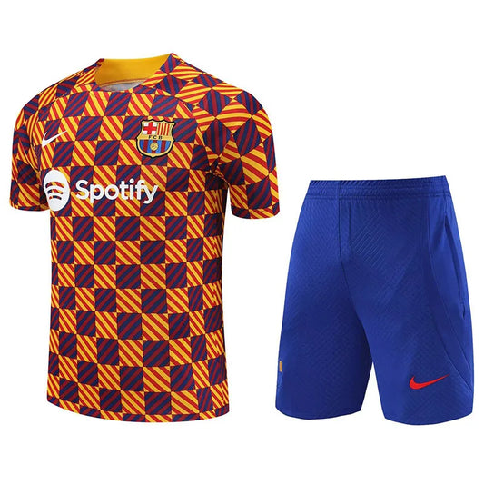 Barcelona Short Sleeve Set Yellow/Blue 2023-24