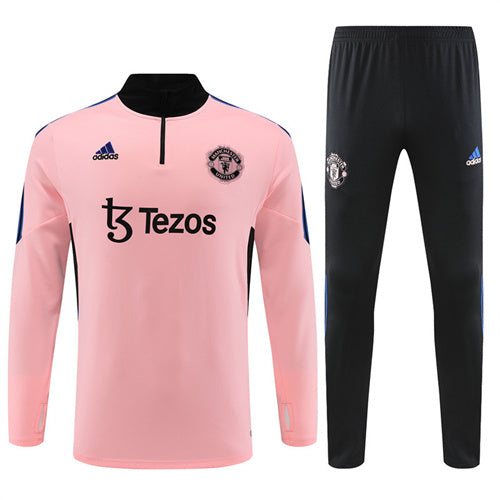 Manchester United Long Sleeve Tracksuit Pink/Black 2022-23