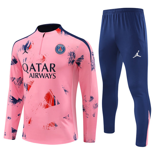 PSG Paris Saint German Long Sleeve Tracksuit Pink/Navy 2024-25