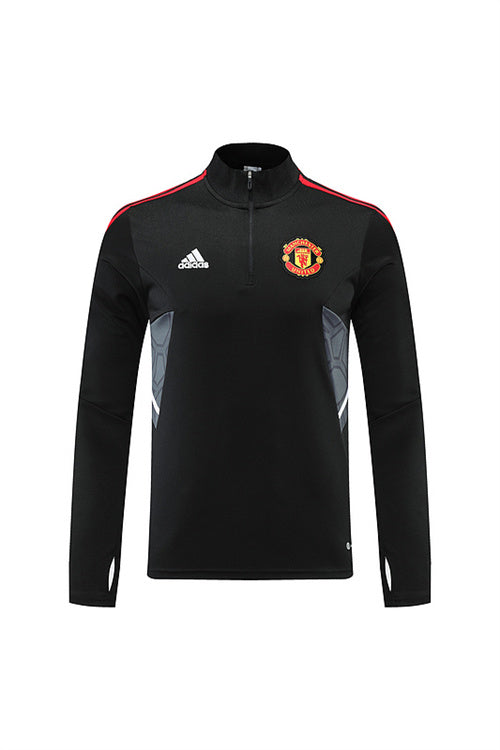 Manchester United Long Sleeve Zipped Tracksuit Black/Red 2022-23