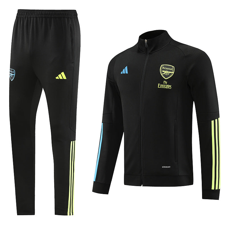 Arsenal Zipped Long Sleeve Tracksuit Black 2023-24