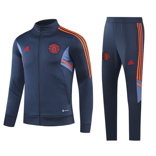 Manchester United Long Sleeve Zipped Tracksuit Navy/Red 2022-23