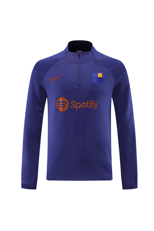 Barcelona Long Sleeve Tracksuit Navy/Red 2022-23