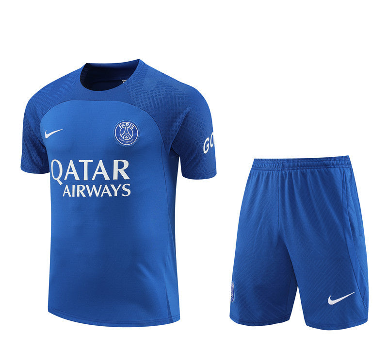 PSG Paris Saint German Short Sleeve Training Set Blue/Blue 2022-23