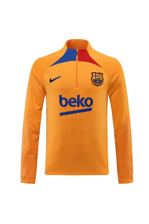 Barcelona Long Sleeve Tracksuit Orange/Navy 2022-23