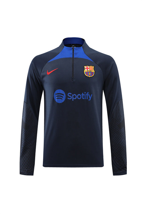 Barcelona Long Sleeve Tracksuit Navy/Blue 2022-23