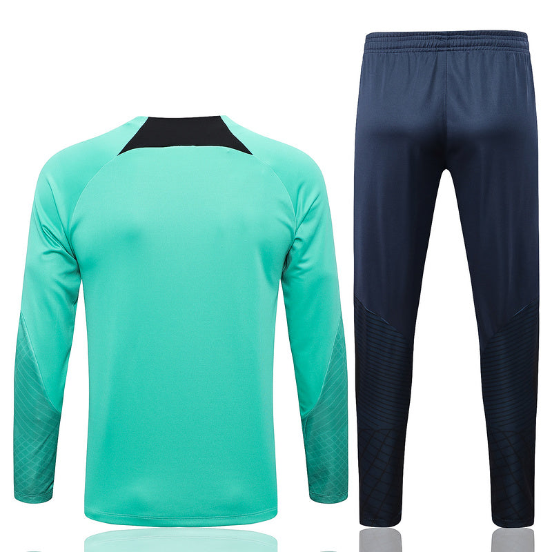 Chelsea Long Sleeve Tracksuit Teal/Black 2022-23