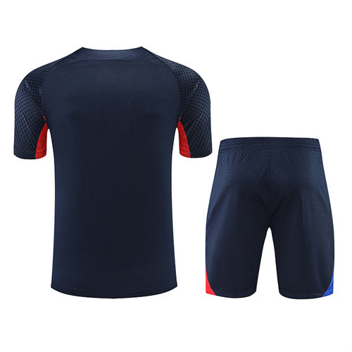 Barcelona Short Sleeve Set Navy/Red 2022-23