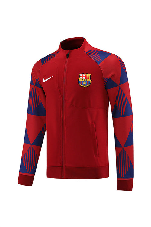 Barcelona Long Sleeve Zipped Tracksuit Red/Blue 2022-23