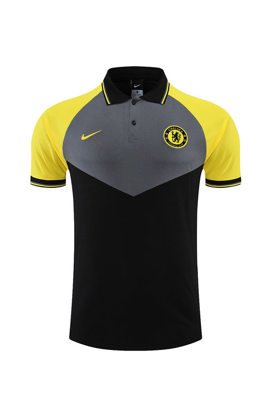Chelsea Short Sleeve Tracksuit Yellow/Black/Grey 2022-23