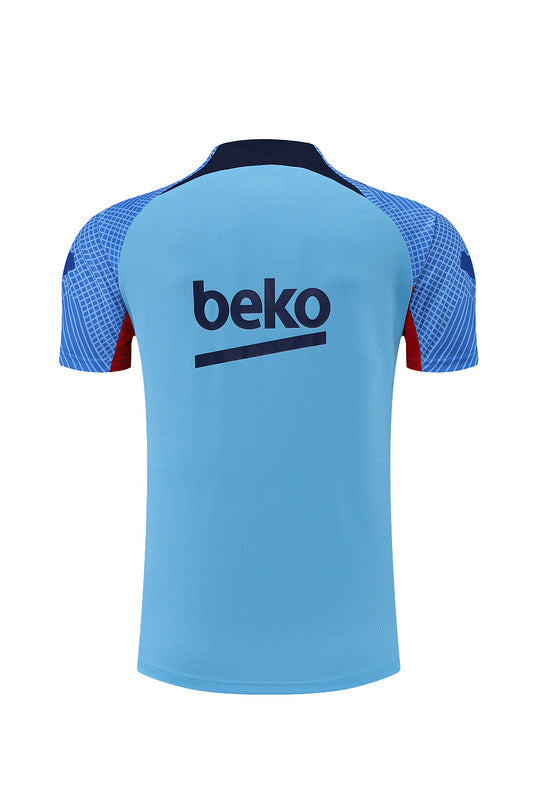 Barcelona Short Sleeve Set Cyan/Navy 2022-23