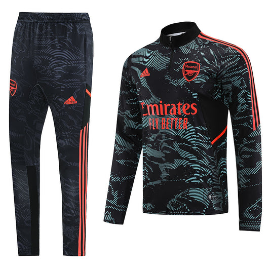 Arsenal Long Sleeve Tracksuit Cyan/Black/Red 2022-23