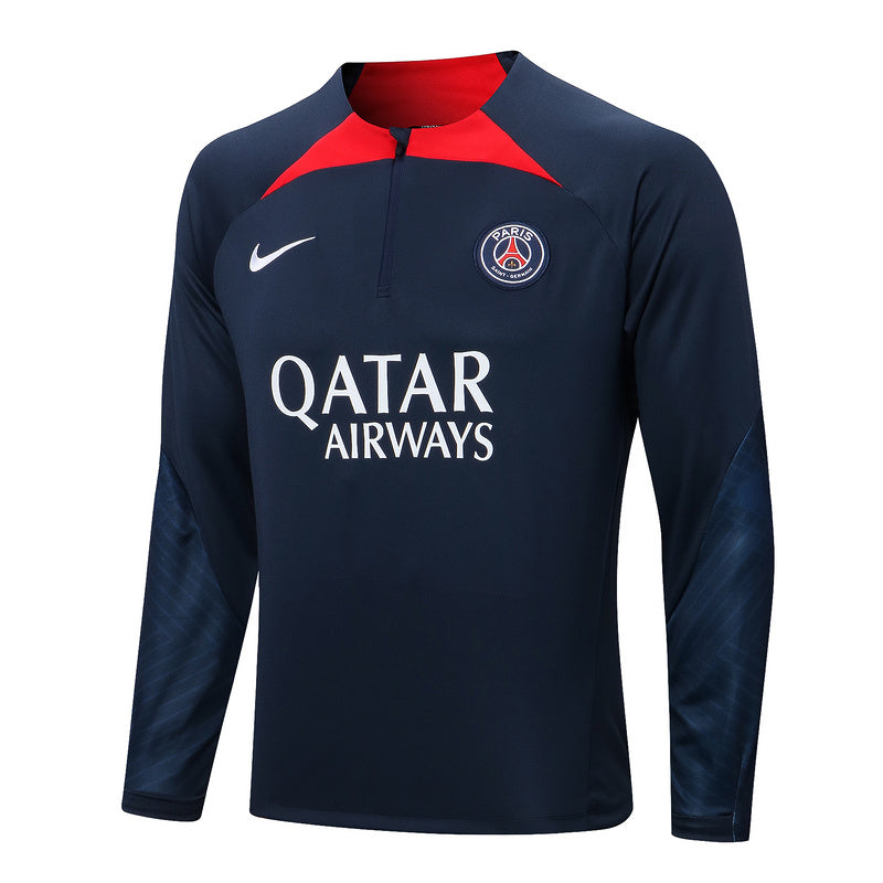 PSG Paris Saint German Long Sleeve Tracksuit Navy/White/Red 2022-23