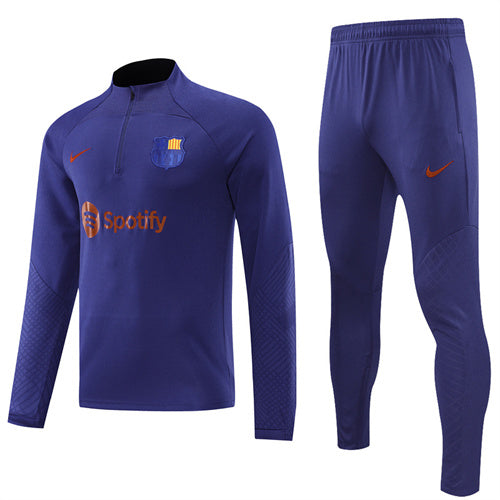 Barcelona Long Sleeve Tracksuit Navy/Red 2022-23