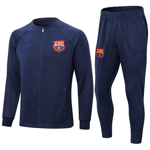 Barcelona Long Sleeve Zipped Tracksuit Navy 2022-23