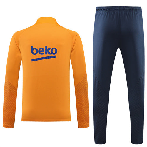 Barcelona Long Sleeve Tracksuit Orange/Navy 2022-23