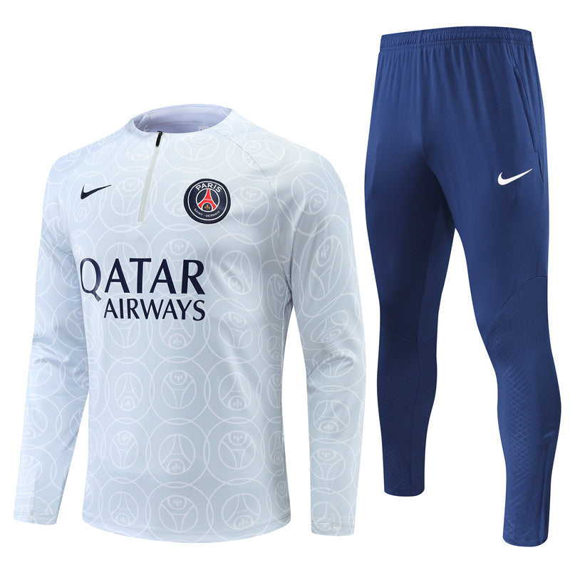 PSG Paris Saint German Long Sleeve Tracksuit White/Navy 2022-23