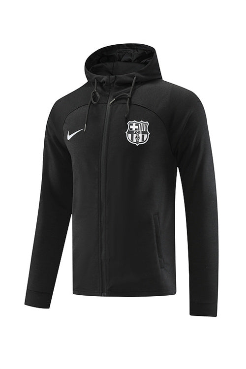 Barcelona Long Sleeve Zipped Tracksuit Black 2022-23