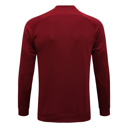 Barcelona Long Sleeve Zipped Tracksuit Wine/Blue 2022-23