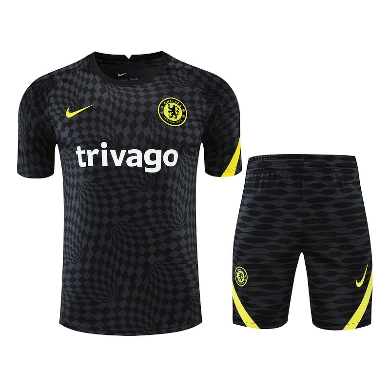 Chelsea Short Sleeve Set Black/Yellow 2022-23