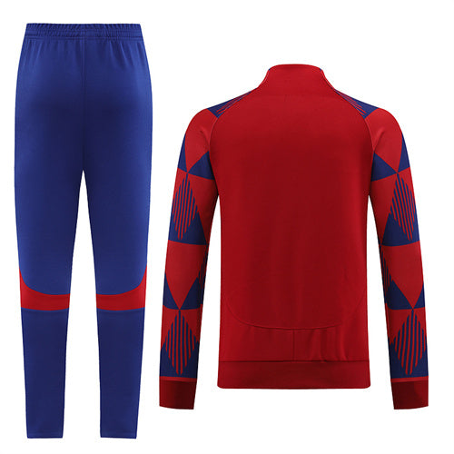 Barcelona Long Sleeve Zipped Tracksuit Red/Blue 2022-23