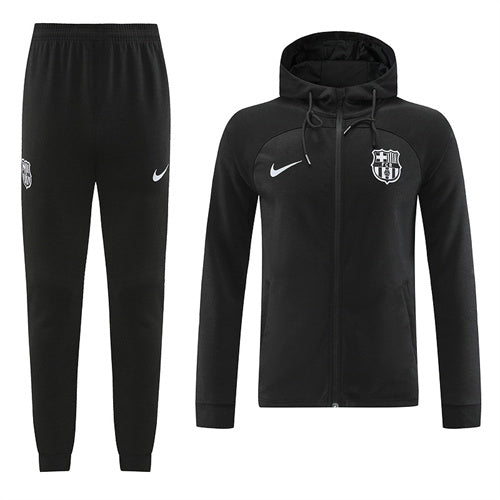 Barcelona Long Sleeve Zipped Tracksuit Black 2022-23